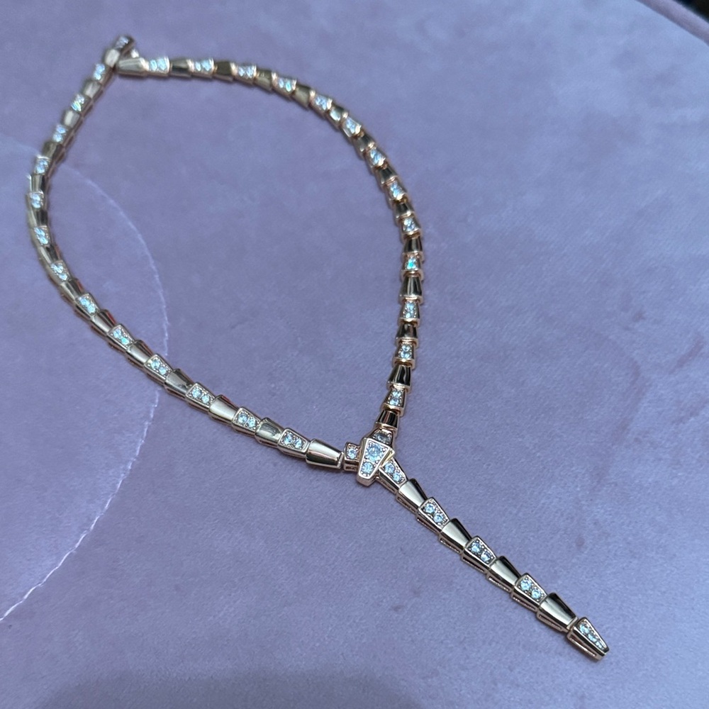 Elegant Rose Gold Necklace with Silver Accents